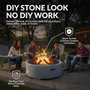 Sunnydaze Faux Stone Fire Pit with Spark Screen - 36" Diameter