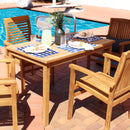 Sunnydaze Teak Rectangle Outdoor Dining Table - Stain Finish - 47"
