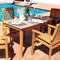Sunnydaze Teak Rectangle Outdoor Dining Table - Stain Finish - 47"