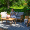 Sunnydaze 4-Piece Wood Patio Conversation Set – Wood Lounge Furniture