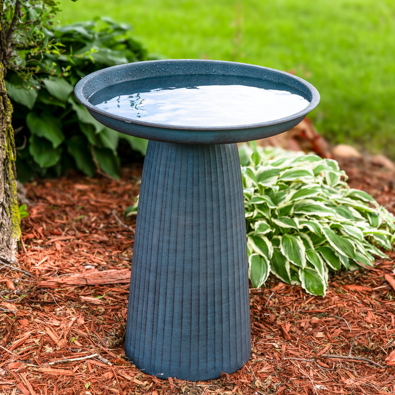 Sunnydaze Gleeful Garden Metal Outdoor Bird Bath - UV-Resistant Finish