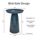 Sunnydaze Gleeful Garden Metal Outdoor Bird Bath - UV-Resistant Finish