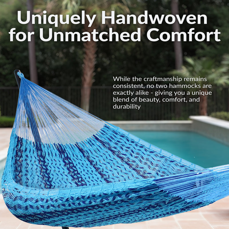 Sunnydaze Family Size Handwoven Thick Cord Mayan Hammock