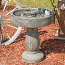 Sunnydaze Traditional Resin Bird Bath with Feeder Compartment - 27"