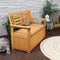 Sunnydaze Meranti Wood Outdoor Storage Bench with Teak Oil Finish - 47"