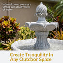 Sunnydaze 45" 2-Tier Arcade Solar Outdoor Water Fountain with LED