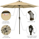 Sunnydaze 9' Solar Sunbrella Umbrella with Push-Button Tilt and Crank