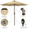 Sunnydaze 9' Solar Sunbrella Umbrella with Push-Button Tilt and Crank