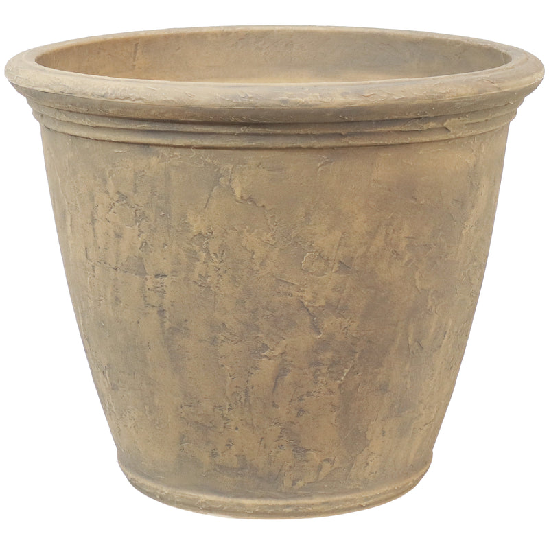 Sunnydaze Anjelica Indoor/Outdoor Planter Pot, Beige Finish, 24-Inch Diameter