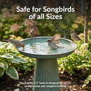 Sunnydaze Gleeful Garden Metal Outdoor Bird Bath - UV-Resistant Finish