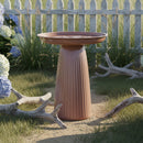 Sunnydaze Gleeful Garden Metal Outdoor Bird Bath - UV-Resistant Finish