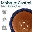 Sunnydaze Round Glazed Ceramic Planter with Drainage