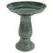 Sunnydaze Avignon Glazed Outdoor Ceramic Bird Bath - Green Mist - 18.75" H