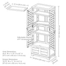 Sunnydaze 3-Shelf Plastic Lockable Storage Cabinet - Gray - 57.5"