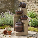 Sunnydaze Cascading Terra Bowls Solar Fountain with Battery Backup