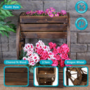 Sunnydaze Wagon Wheel 2-Tier Rustic Wood Plant Stand