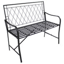 Sunnydaze Argyle Diamond Iron Outdoor Patio Bench - Black