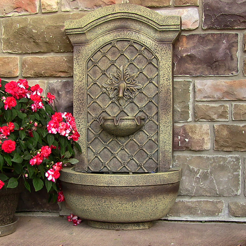 Sunnydaze Rosette Solar Wall Fountain