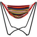 Sunnydaze 2-Point Hanging Hammock Chair Swing & Space-Saving "A" Stand Set - Outdoor Use