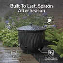 Sunnydaze Metal Garden Hose Holder Pot with Lid