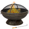 Sunnydaze 30" Royal Outdoor Steel Fire Pit with Spark Screen and Poker