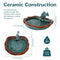 Sunnydaze Glazed Ceramic Fish Outdoor Water Fountain - 7"