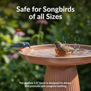 Sunnydaze Gleeful Garden Metal Outdoor Bird Bath - UV-Resistant Finish