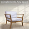 Sunnydaze Bodie Acacia Armchair with Cushions - Club Chair for Patio - Bone White Cushions