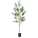 Sunnydaze Realistic Faux Olive Tree in Pot with Silk Leaves