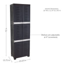 Sunnydaze 4-Shelf Plastic Lockable Storage Cabinet - 72"