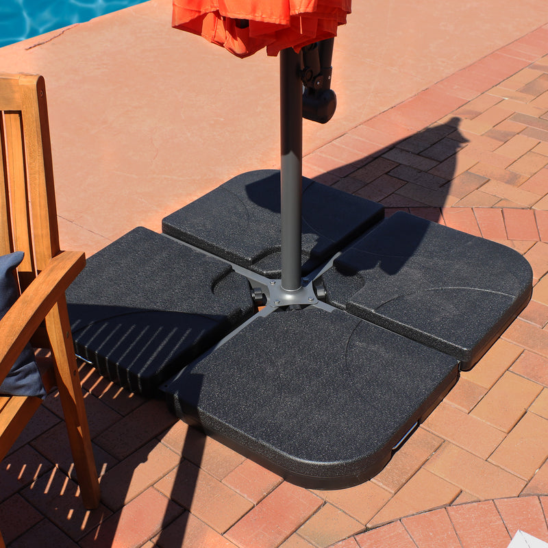instructions for sunny daze patio umbrella Sunnydaze Outdoor Steel Offset Cantilever Pool Patio Umbrella with Square Base Set