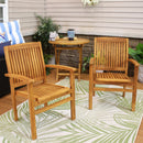 Sunnydaze Teak Wood Stackable Outdoor Patio Dining Chair