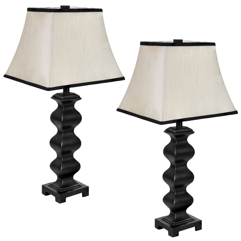 Sunnydaze Stately Shapes Resin Accent Table Lamp Set of 2 - 29" H