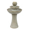 Sunnydaze Gentle Glow 2-Tier Ceramic Outdoor Fountain with LED Lights