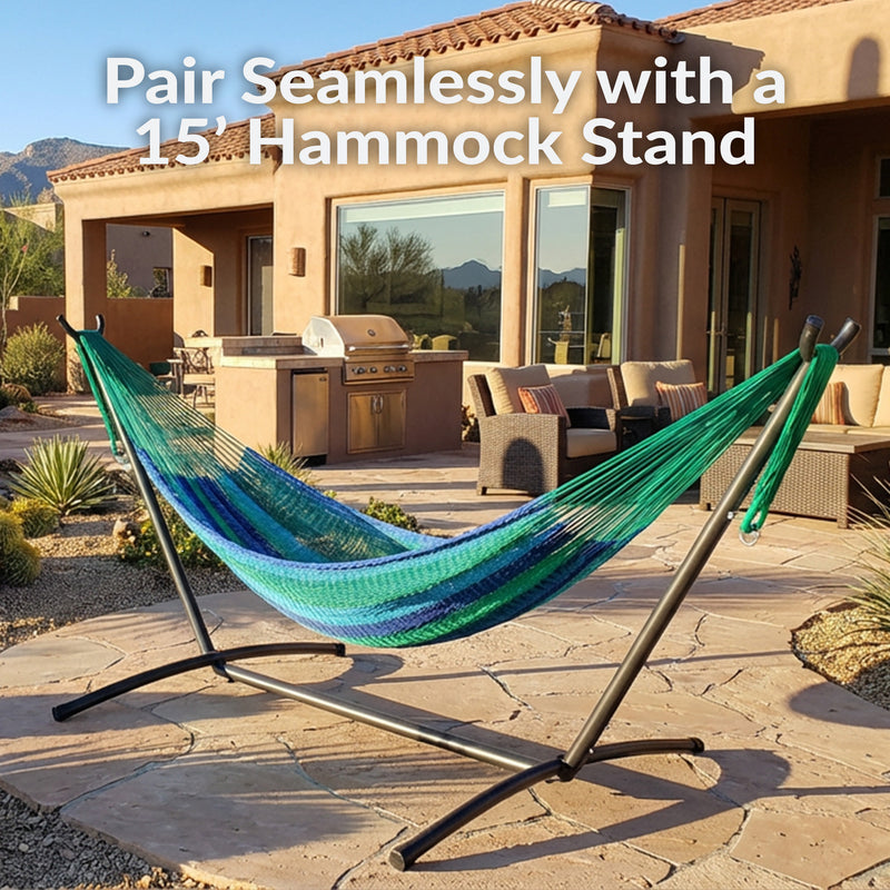 familien hängematte wetterfest Sunnydaze Mayan Outdoor Hammock - Family Size - Handwoven