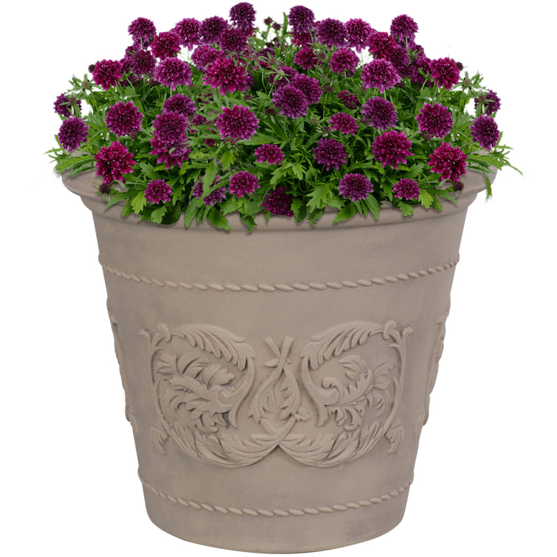 Sunnydaze Arabella Polyresin Outdoor Flower Pot Planter