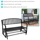 Sunnydaze 50" Black Steel Outdoor Patio Glider Bench