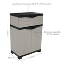 Sunnydaze Plastic Garage Storage Cabinet with Adjustable Shelf - 34.5"