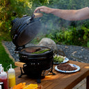 Sunnydaze Kamado Portable Charcoal Grill and Smoker with Stand