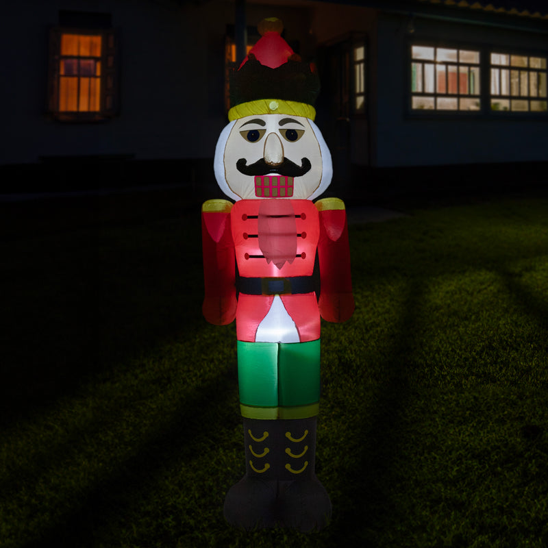 Sunnydaze 8' Nathaniel the Nutcracker Inflatable Christmas Decoration