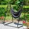 Sunnydaze Patio Hammock Chair with Stand for Outside - Steel A-Frame - Black