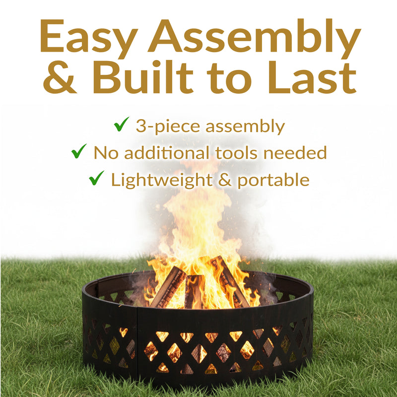Sunnydaze 36" Heavy-Duty Metal Campfire Ring