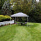 gray 10'x10' pop up canopy with white frame