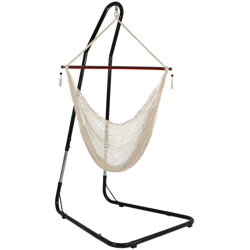 Sunnydaze Hanging Cabo Extra Large Hammock Chair - 47-Inch Wide Spreader Bar - Max Weight: 330 pounds - Color Options