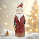 Sunnydaze Rustic Santa with Wreath Indoor Santa Christmas Decoration - 24" H