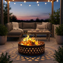 Sunnydaze 36" Crossweave Heavy-Duty Metal Campfire Ring - Bronze
