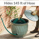 Sunnydaze Metal Garden Hose Holder Pot with Lid