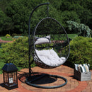 Sunnydaze Caroline Hanging Egg Chair with Steel Stand and Cushion