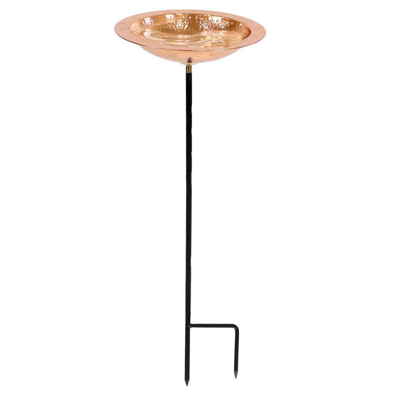 Sunnydaze Standing Hand-Hammered Copper Bird Bath or Bird Feeder