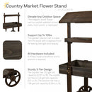 Sunnydaze Country Market Flower Cart Display Stand - 49.25” H